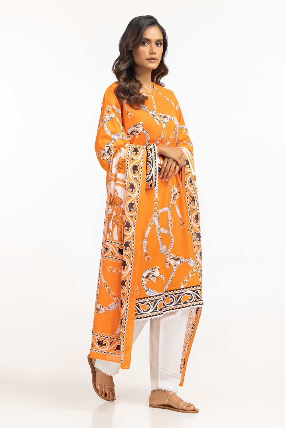 3PC Lawn Printed Suit IUSTKSD-698