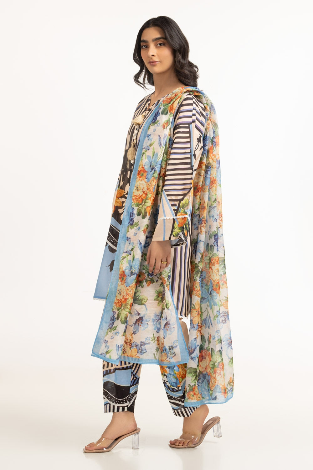 3PC Lawn Printed Suit IUSTKSD-699