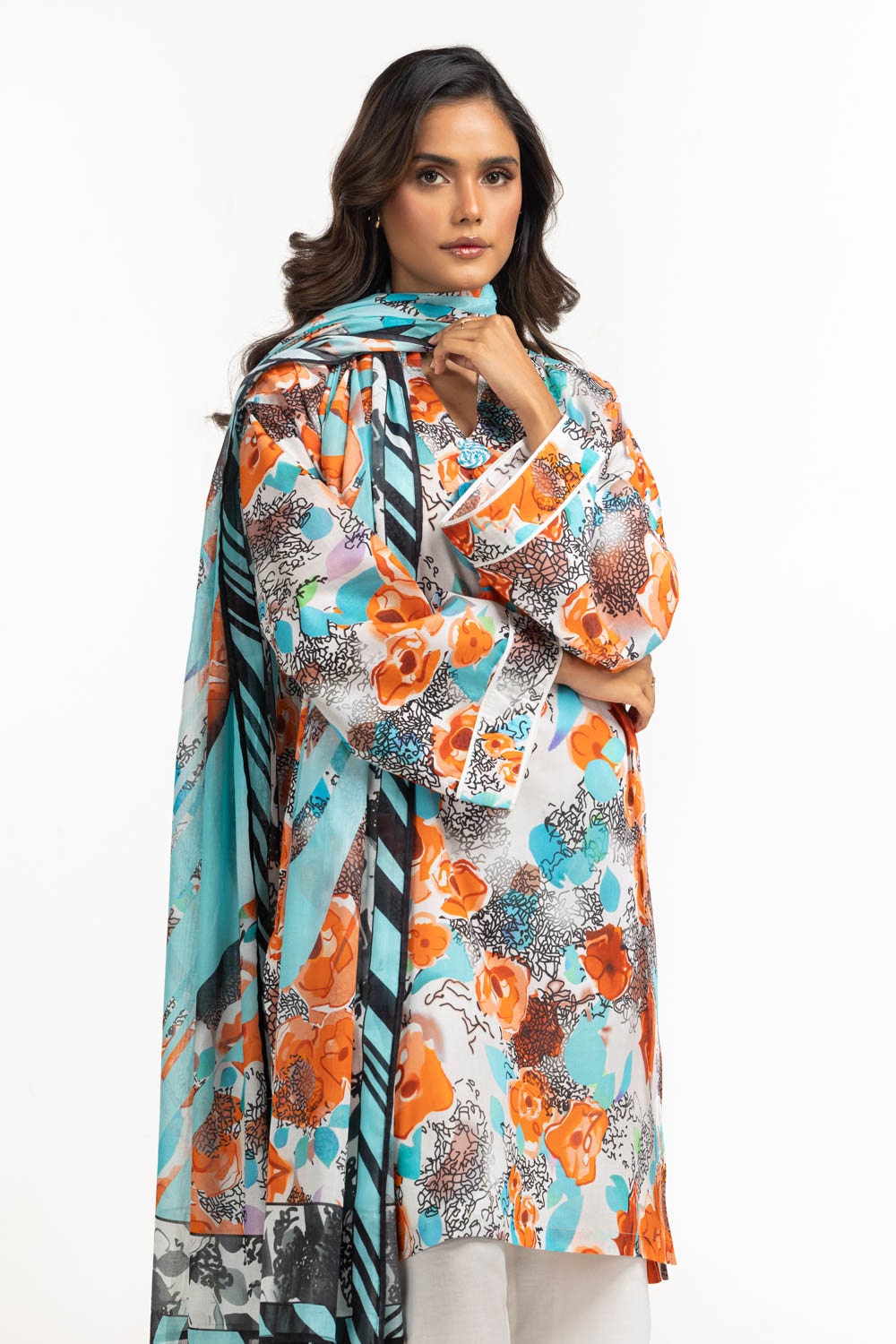 3PC Lawn Printed Suit IUSTKSD-709
