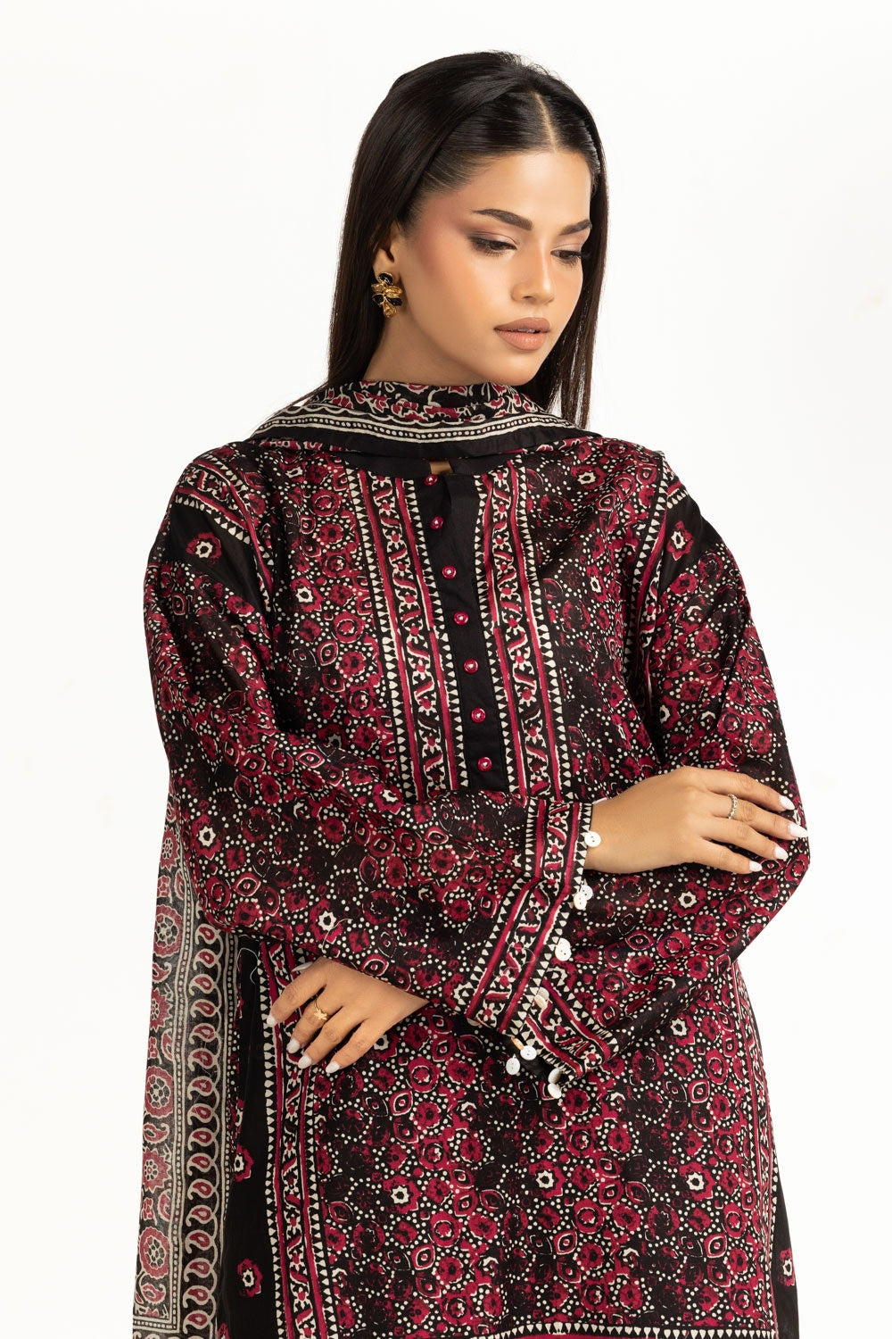 3Pc Lawn Printed Suit IUSTKSD-825