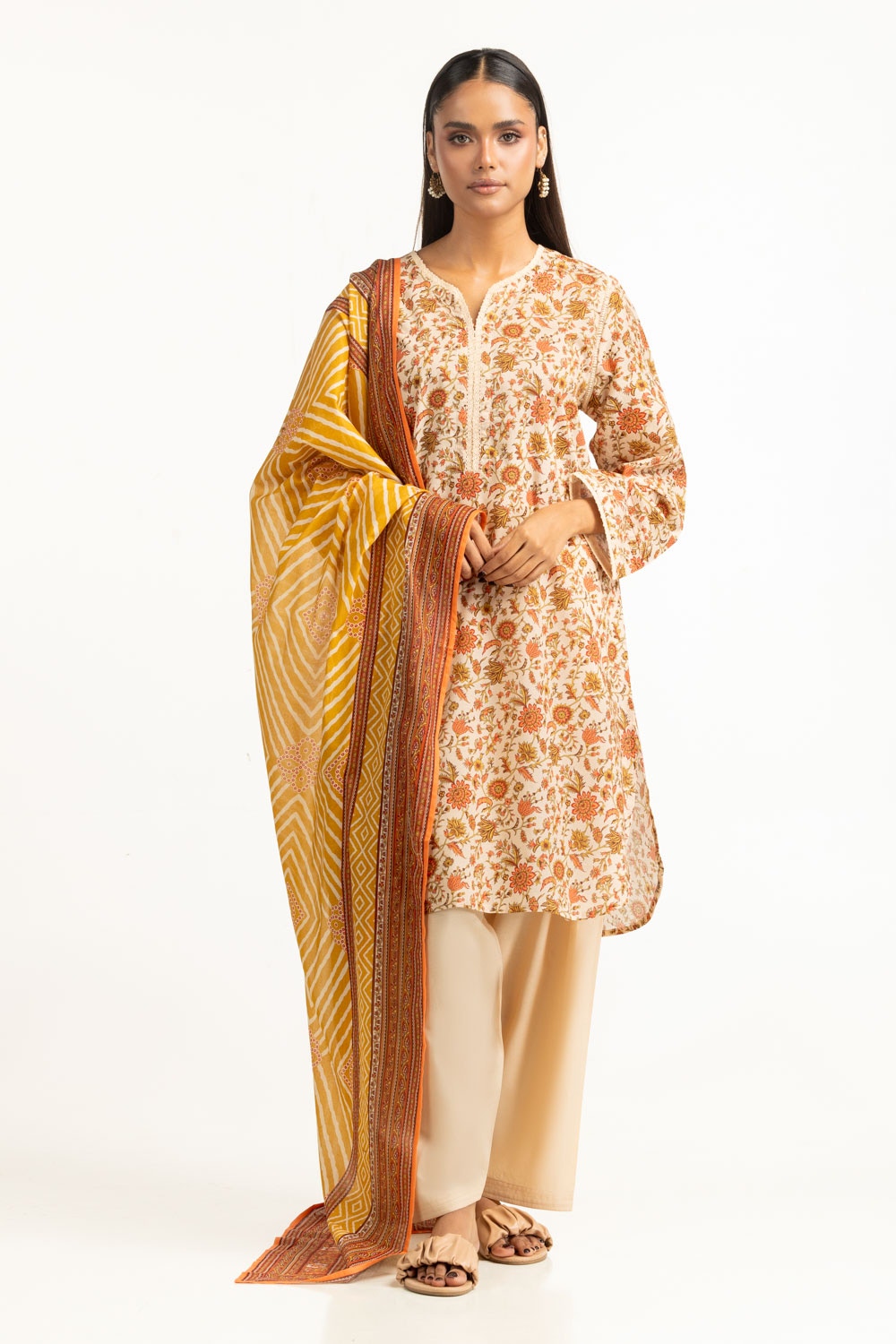 3PC Lawn Printed Suit IUSTKSD-865