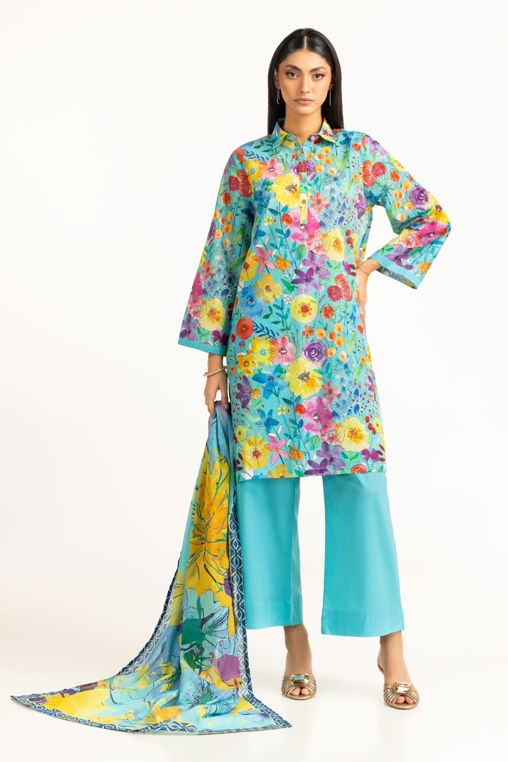 3PC Lawn Printed Suit IUSTKSD-921
