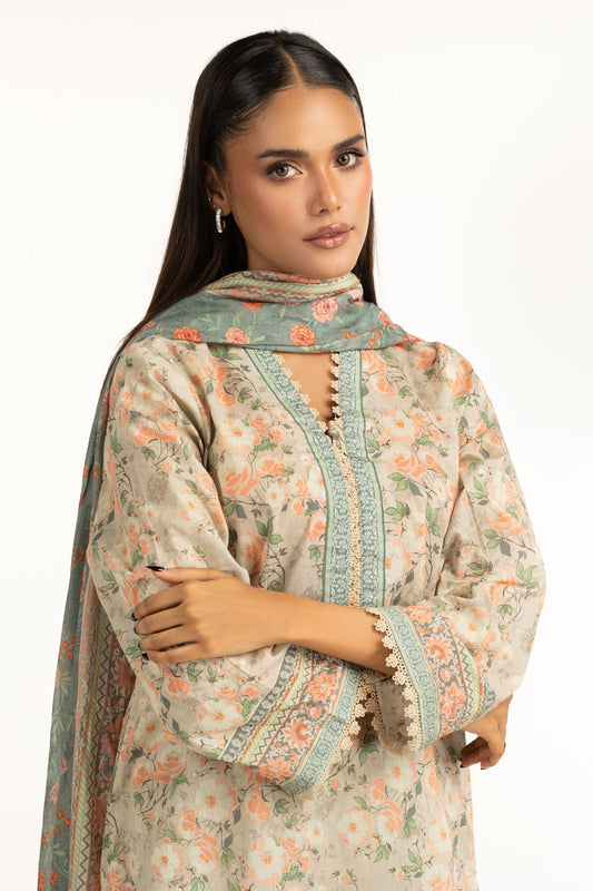 3PC Lawn Printed Suit IUSTKSD-993