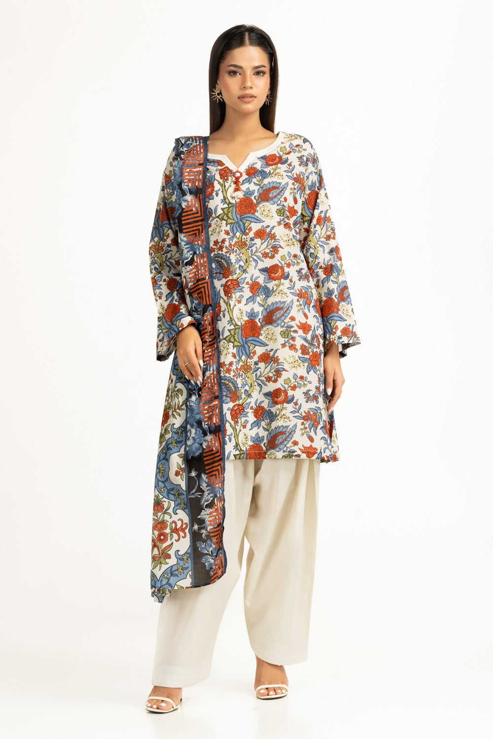 3Pc Lawn Printed Suit IUSTKSD-996