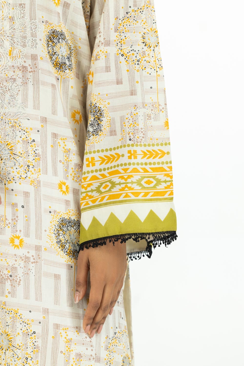 3PC Lawn Printed Suit With Embroidered IUSTKSD-498