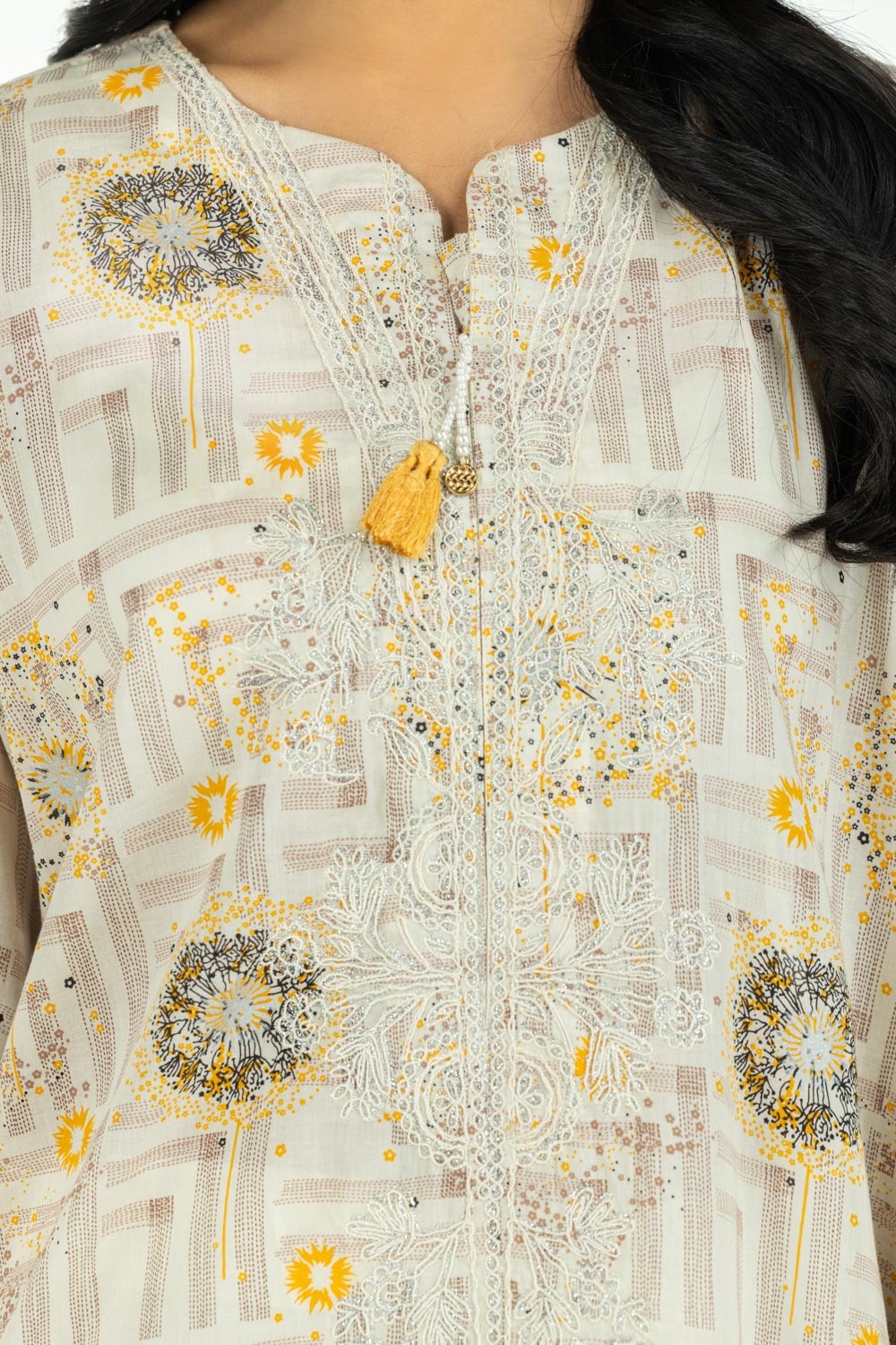 3PC Lawn Printed Suit With Embroidered IUSTKSD-498