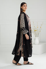 3PC Lawn Printed Suit With Embroidered IUSTKSD-538