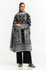 3PC Lawn Printed Suit With Embroidered IUSTKSD-551