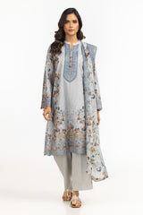 3PC Lawn Printed Suit With Embroidered IUSTKSD-659