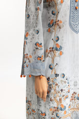 3PC Lawn Printed Suit With Embroidered IUSTKSD-659