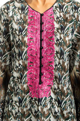 3PC Lawn Printed Suit With Embroidered IUSTKSD-666