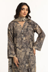 3PC Lawn Printed Suit With Embroidered IUSTKSD-668