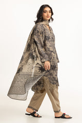 3PC Lawn Printed Suit With Embroidered IUSTKSD-668