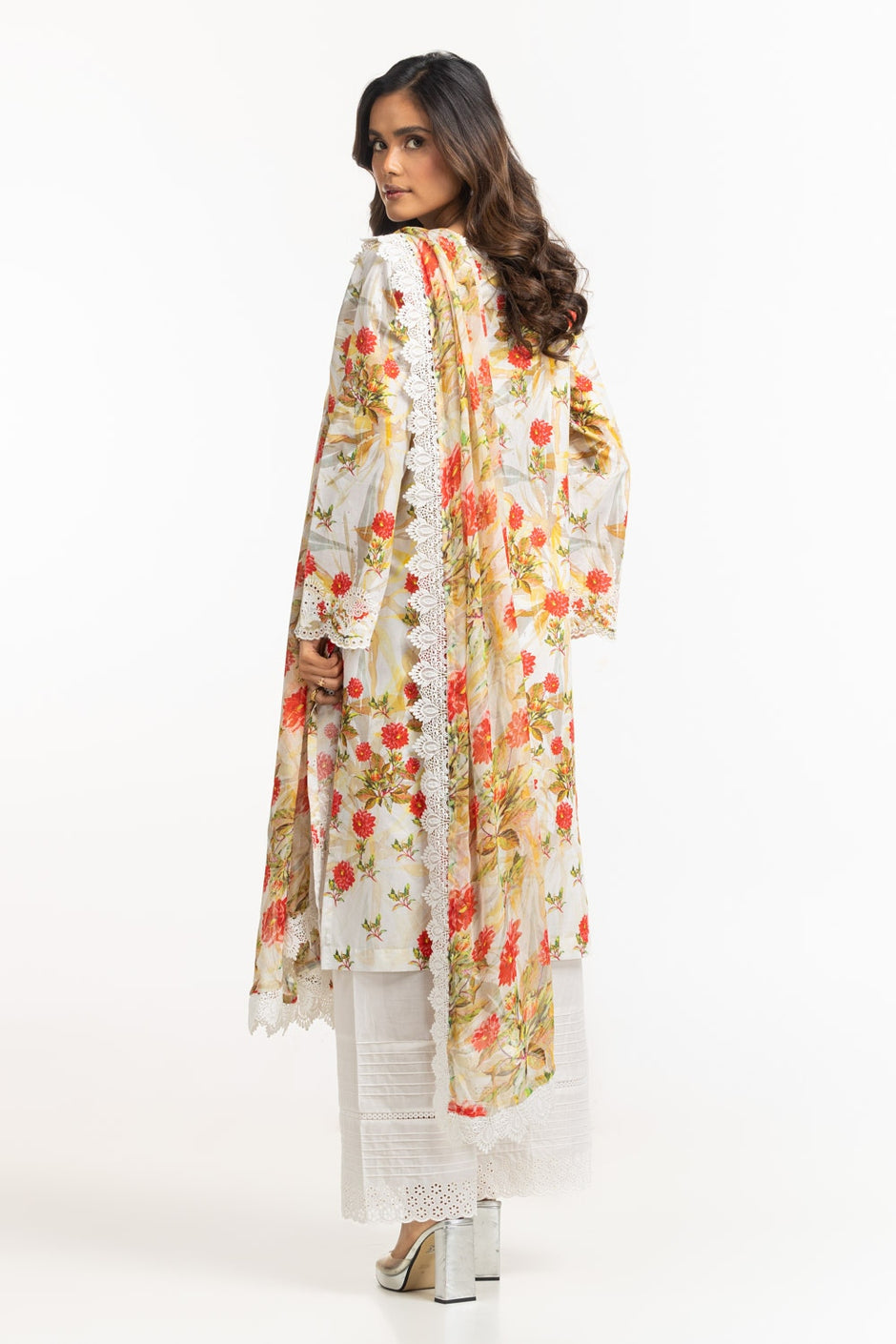 3PC Lawn Printed Suit With Embroidered