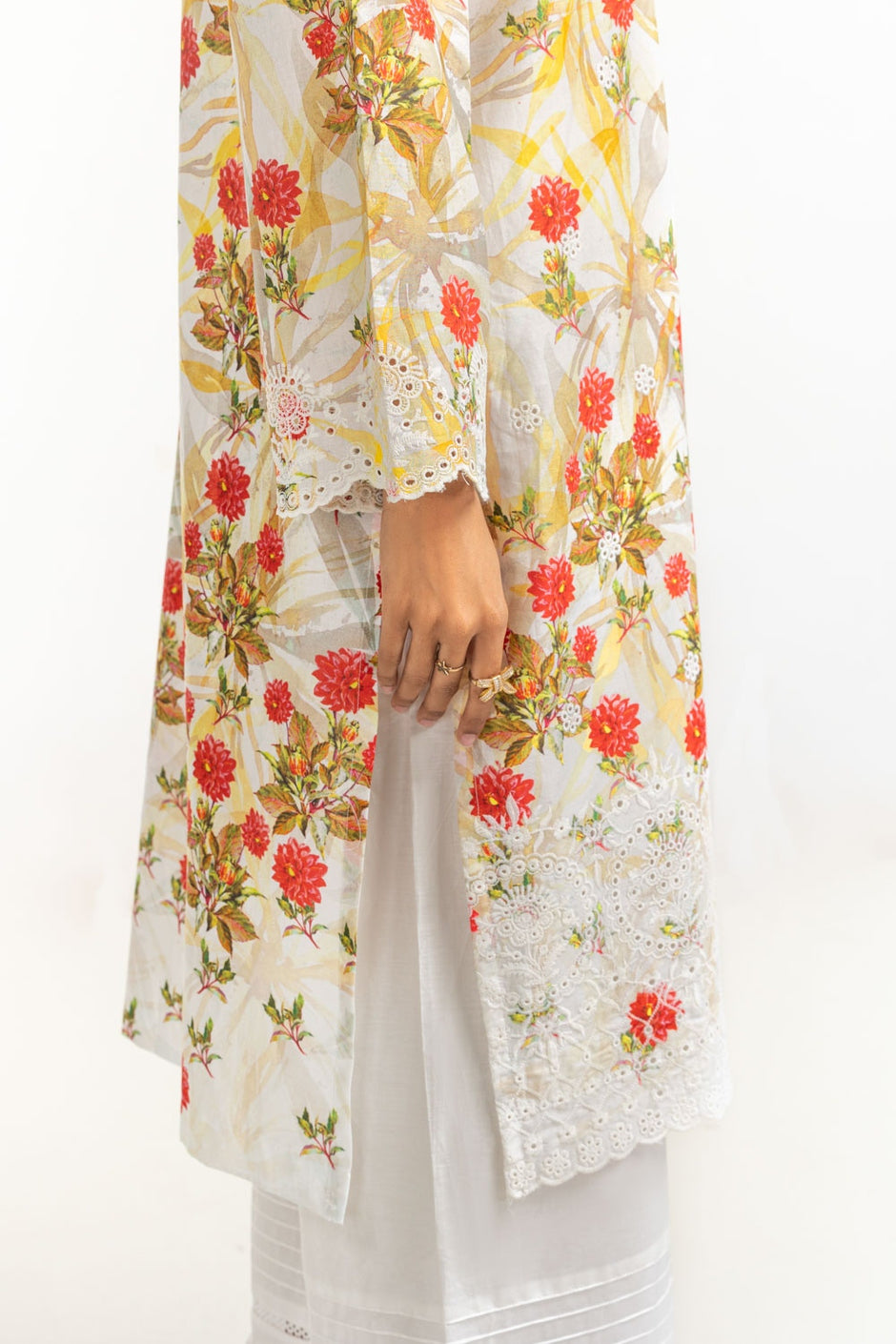 3PC Lawn Printed Suit With Embroidered