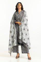 3PC Lawn Printed Suit With Embroidered IUSTKSD-675