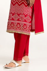 3PC Lawn Printed Suit With Embroidered IUSTKSD-693