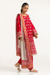 3PC Lawn Printed Suit With Embroidered IUSTKSD-693