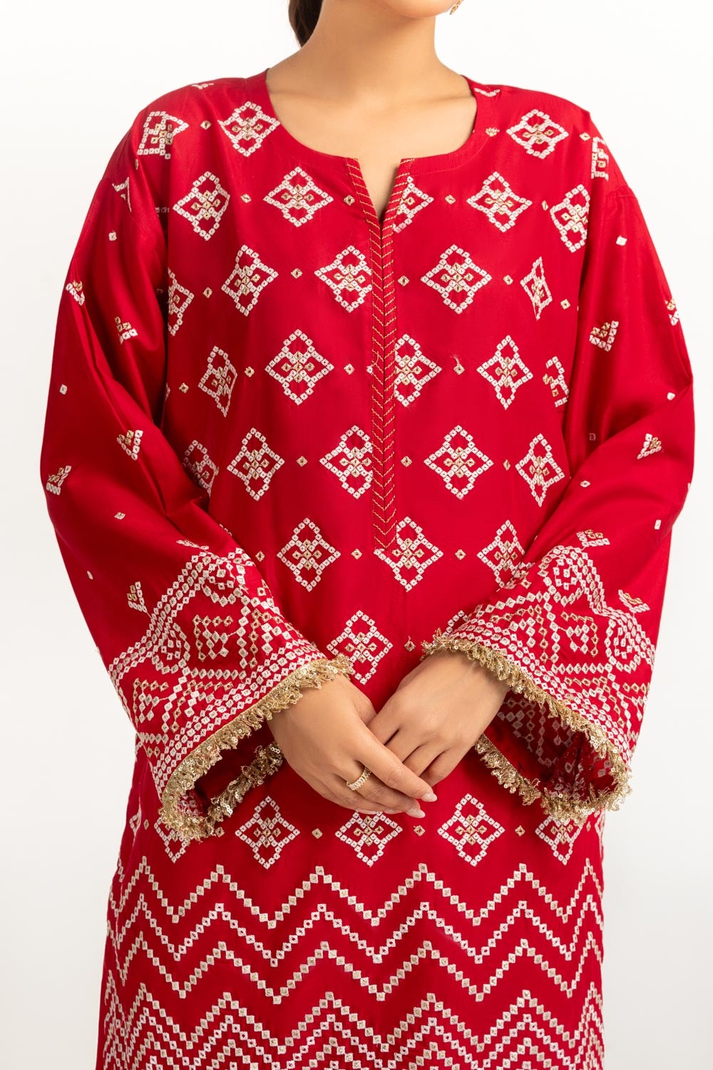 3PC Lawn Printed Suit With Embroidered IUSTKSD-693