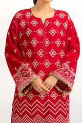 3PC Lawn Printed Suit With Embroidered IUSTKSD-693