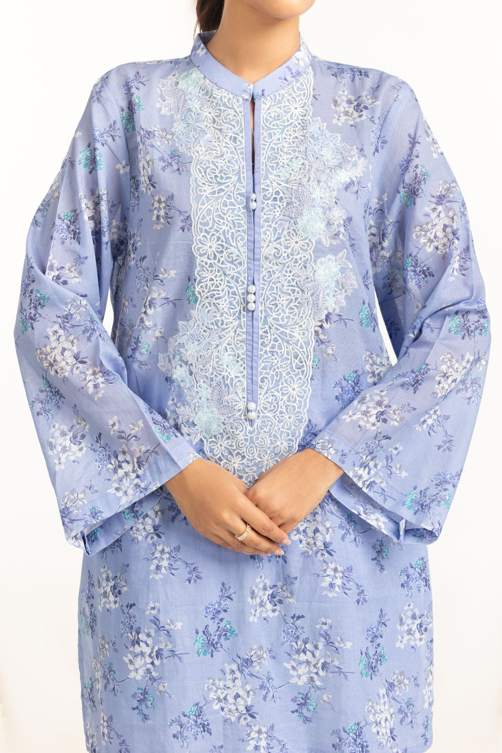 3PC Lawn Printed Suit With Embroidered IUSTKSD-694
