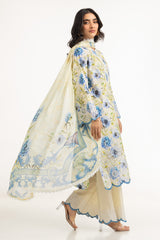 3PC Lawn Printed Suit With Embroidered IUSTKSD-721