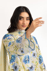 3PC Lawn Printed Suit With Embroidered IUSTKSD-721