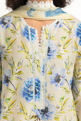 3PC Lawn Printed Suit With Embroidered IUSTKSD-721