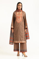 3PC Lawn Printed Suit With Embroidered IUSTKSD-930