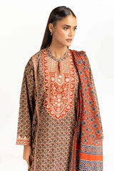 3PC Lawn Printed Suit With Embroidered IUSTKSD-930