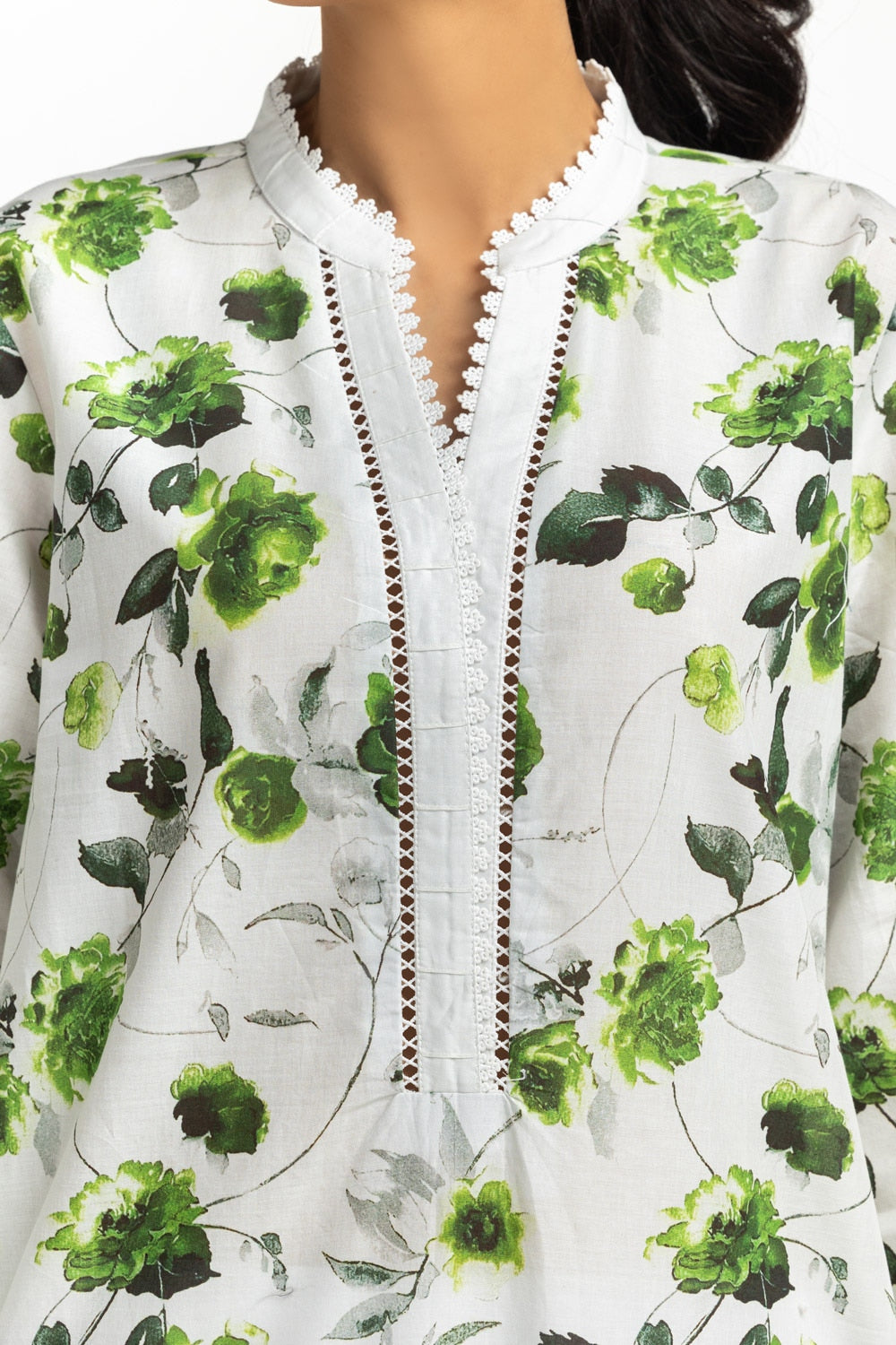 3PC Lawn Printed Suit With Schiffli Embroidered IUSTKSD-614