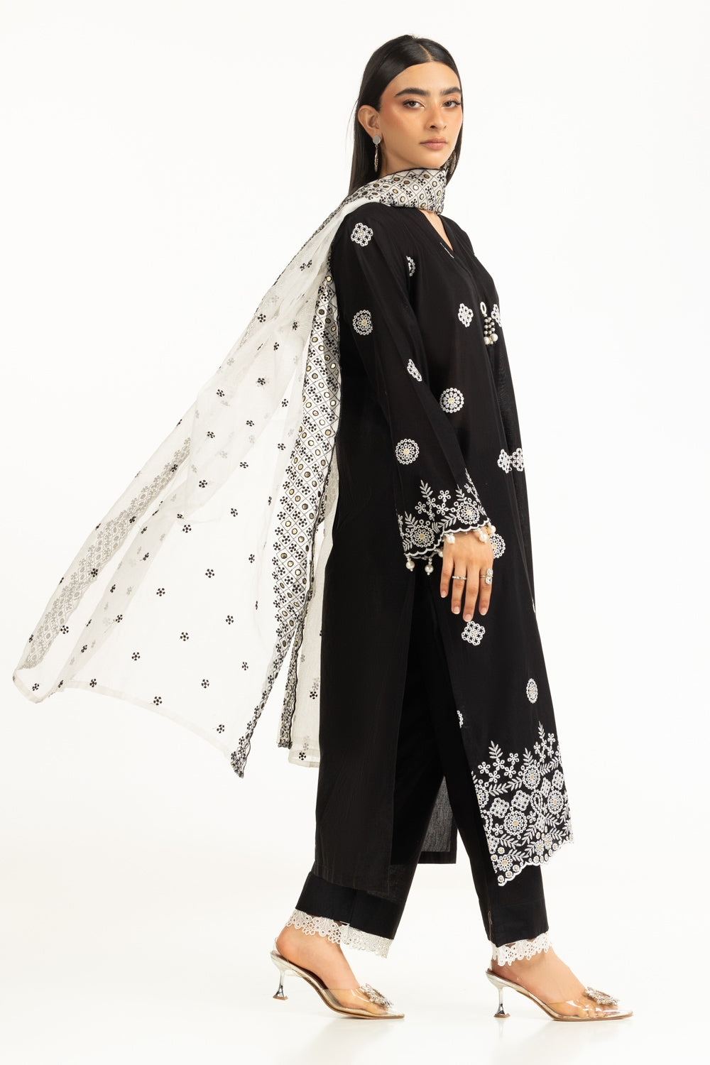 3Pc Lawn Schiffli Embroidered Suit IUSTKSD-1048
