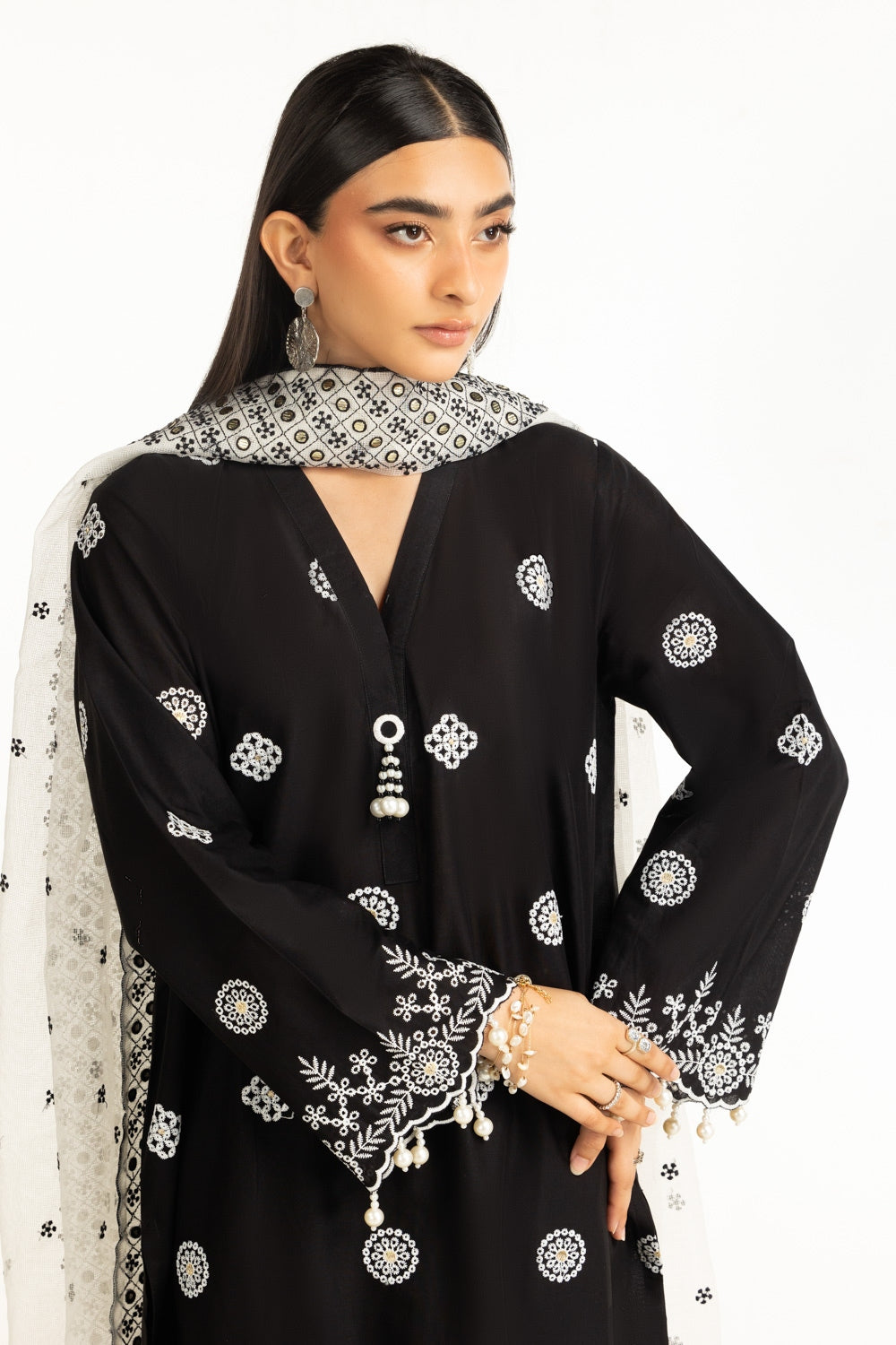 3Pc Lawn Schiffli Embroidered Suit IUSTKSD-1048