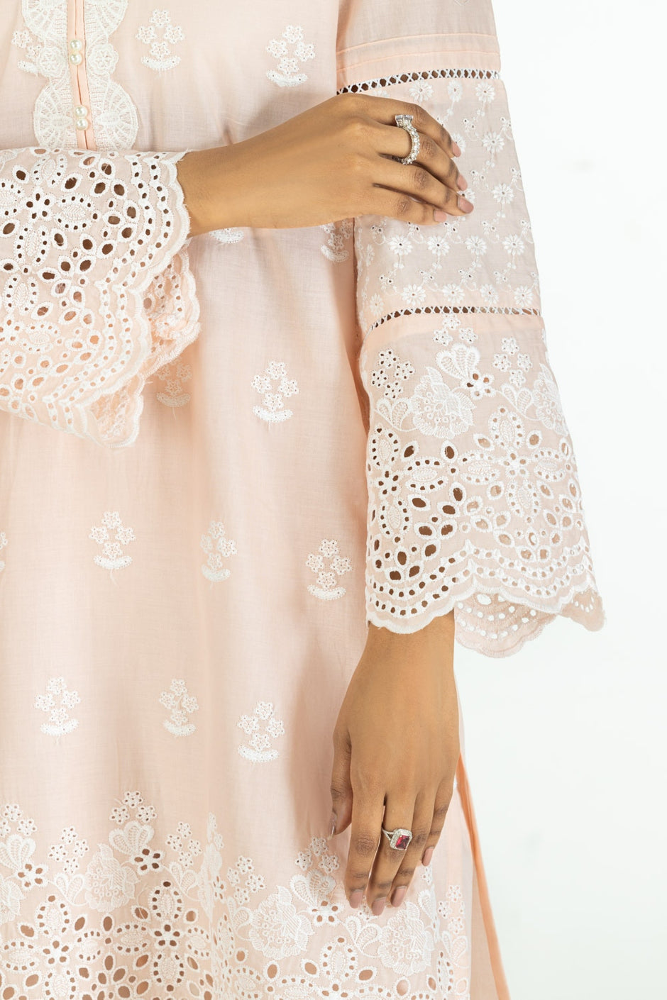 3PC Lawn Schiffli Embroidered Suit