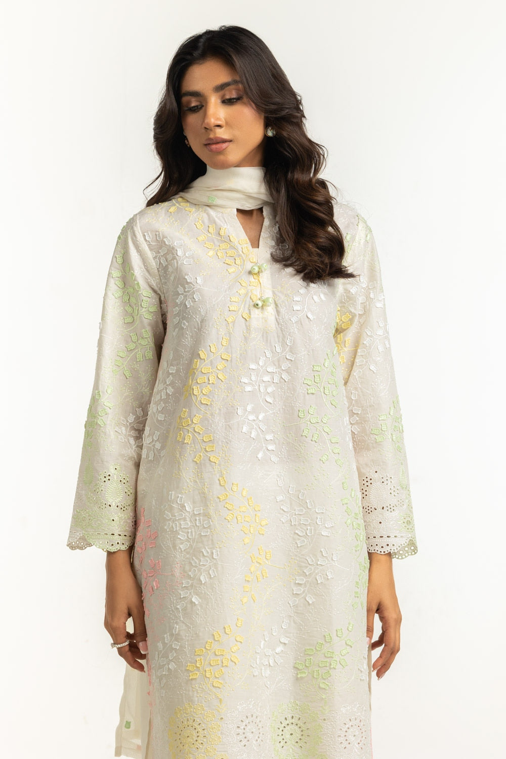 3PC Lawn Schiffli Embroidered Suit IUSTKSD-618