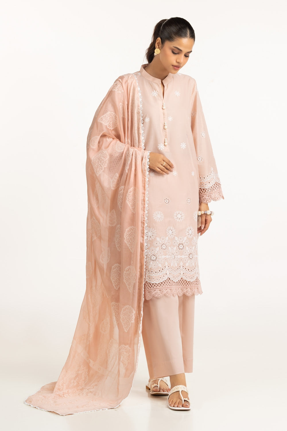 3PC Lawn Schiffli Embroidered Suit IUSTKSD-764