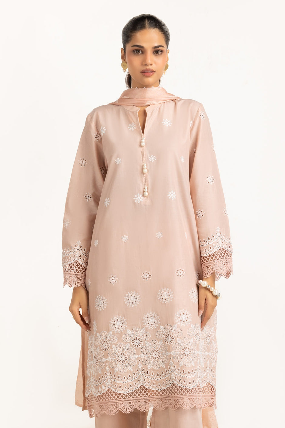 3PC Lawn Schiffli Embroidered Suit