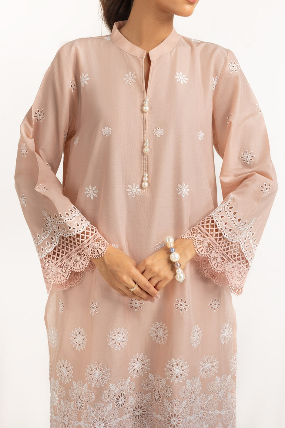 3PC Lawn Schiffli Embroidered Suit