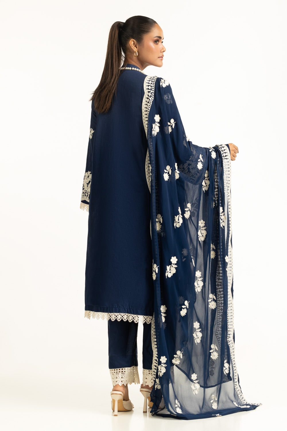 3Pc Lawn Sequins Embroidered Suit