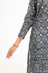 3PC Lawn Silver Printed Suit IUSTKSD-827