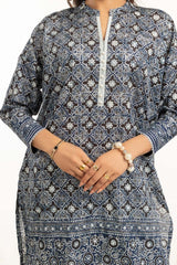 3PC Lawn Silver Printed Suit IUSTKSD-827