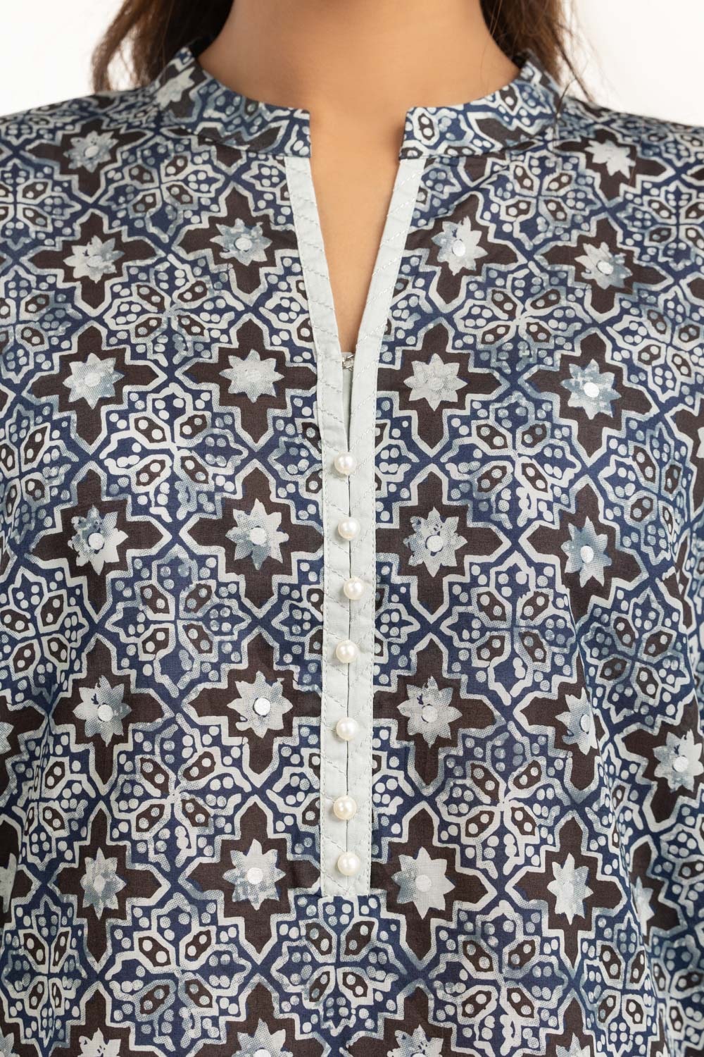 3PC Lawn Silver Printed Suit IUSTKSD-827