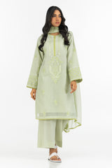 3PC paper-cotton Embroidered Suit IUSTKSD-560