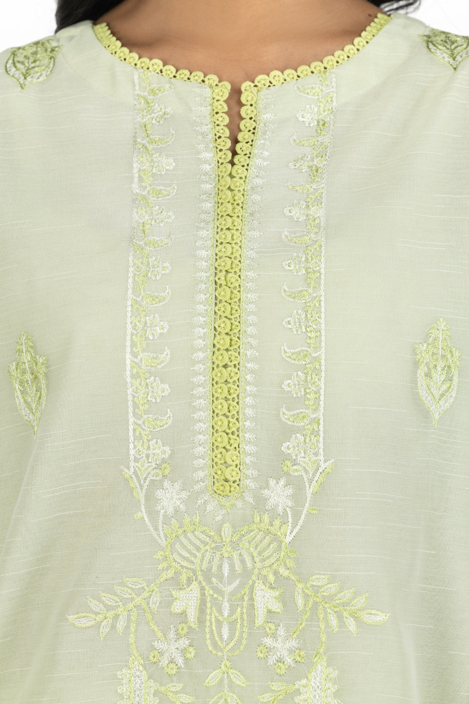 3PC paper-cotton Embroidered Suit