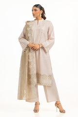 3PC Paper Cotton Embroidered Suit  IUSTKSD-824