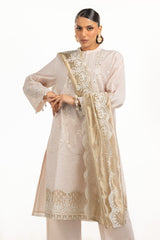 3PC Paper Cotton Embroidered Suit  IUSTKSD-824