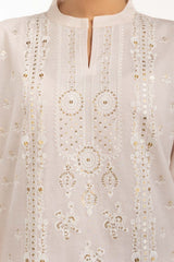 3PC Paper Cotton Embroidered Suit  IUSTKSD-824