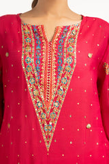 3PC paper-cotton Lacquer Printed Hand Embelished Suit IUSTKSD-774