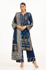 3PC paper-cotton Lacquer Printed Suit IUSTKSD-773