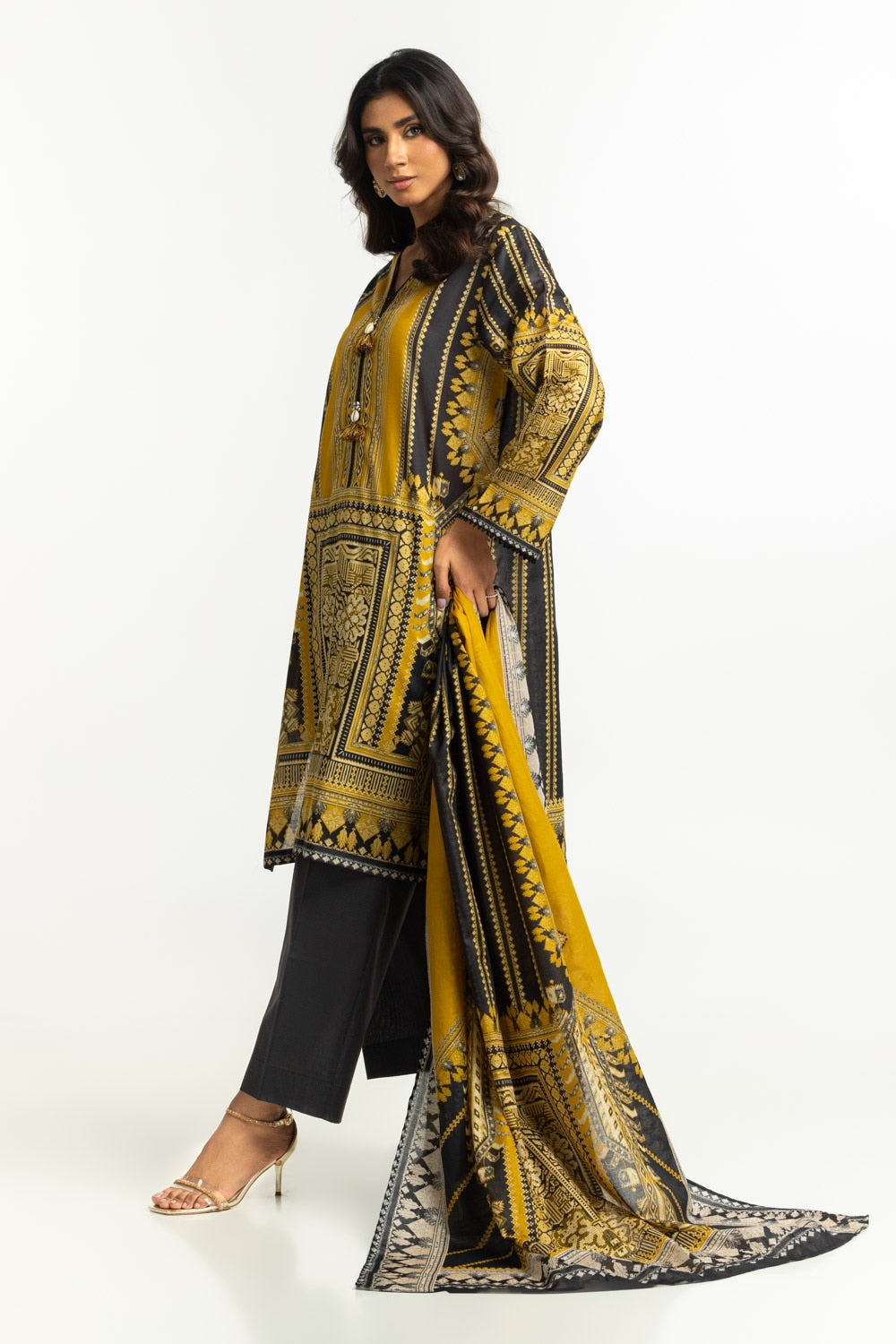 3PC Printed Lawn Suit IUSTKSD-475